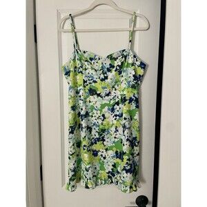 French Connection Floral Mini Dress Size 10 Green Blue